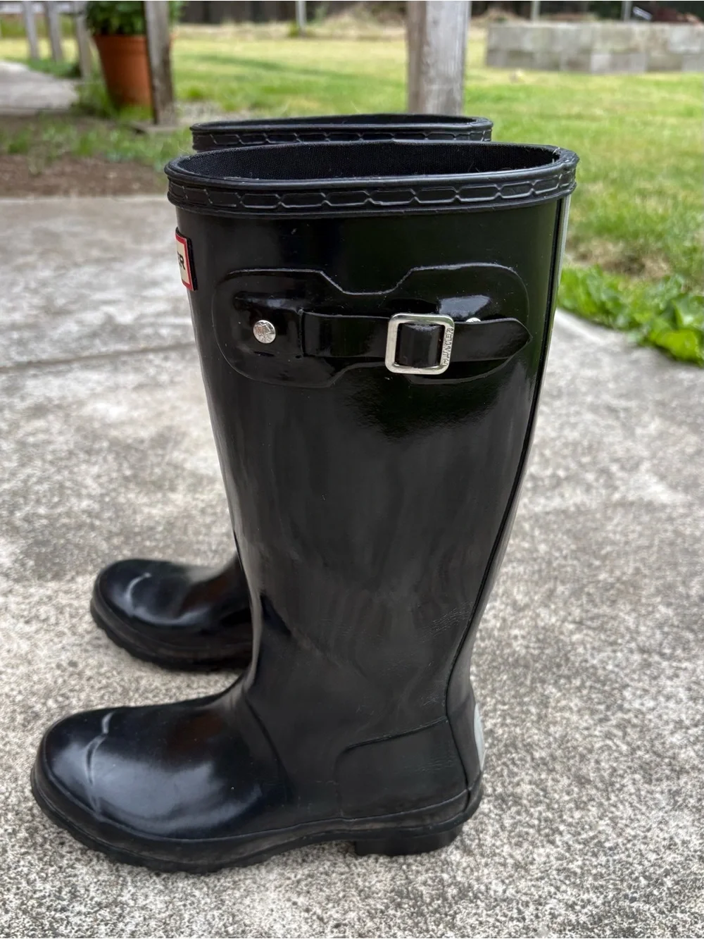 Hunter Original Kids Gloss Rain Boots Black Waterproof Wellington